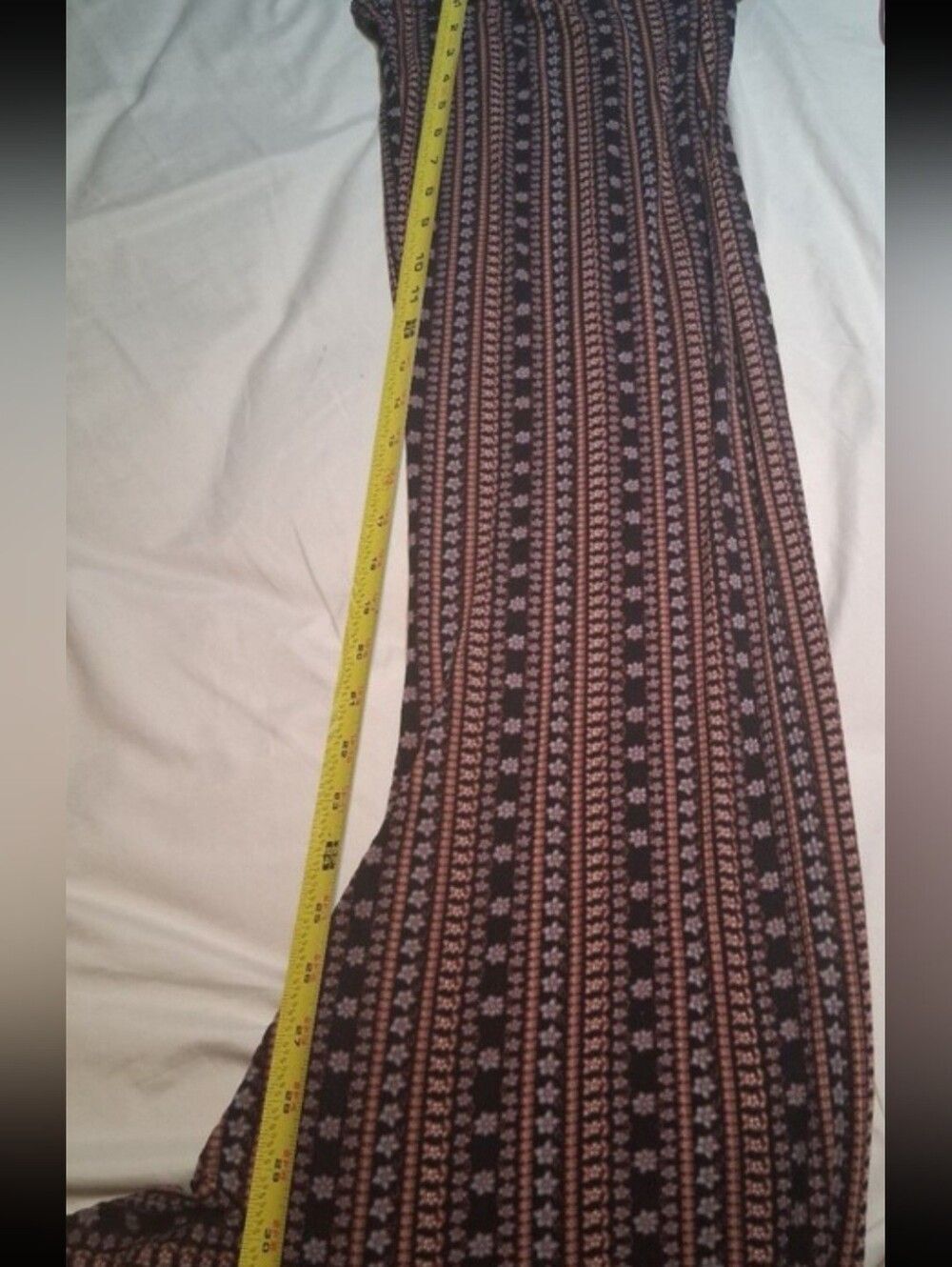 High Rise Pants Flare Wide Leg Boho Floral Print Geometric Patterned Lounge XXL - Picture 9 of 13